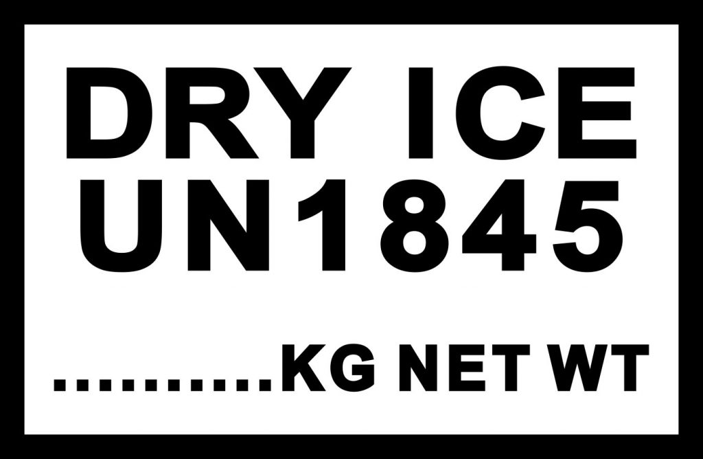 Dry Ice Net UN1845 Weight Mark Gobo Trade Ltd.
